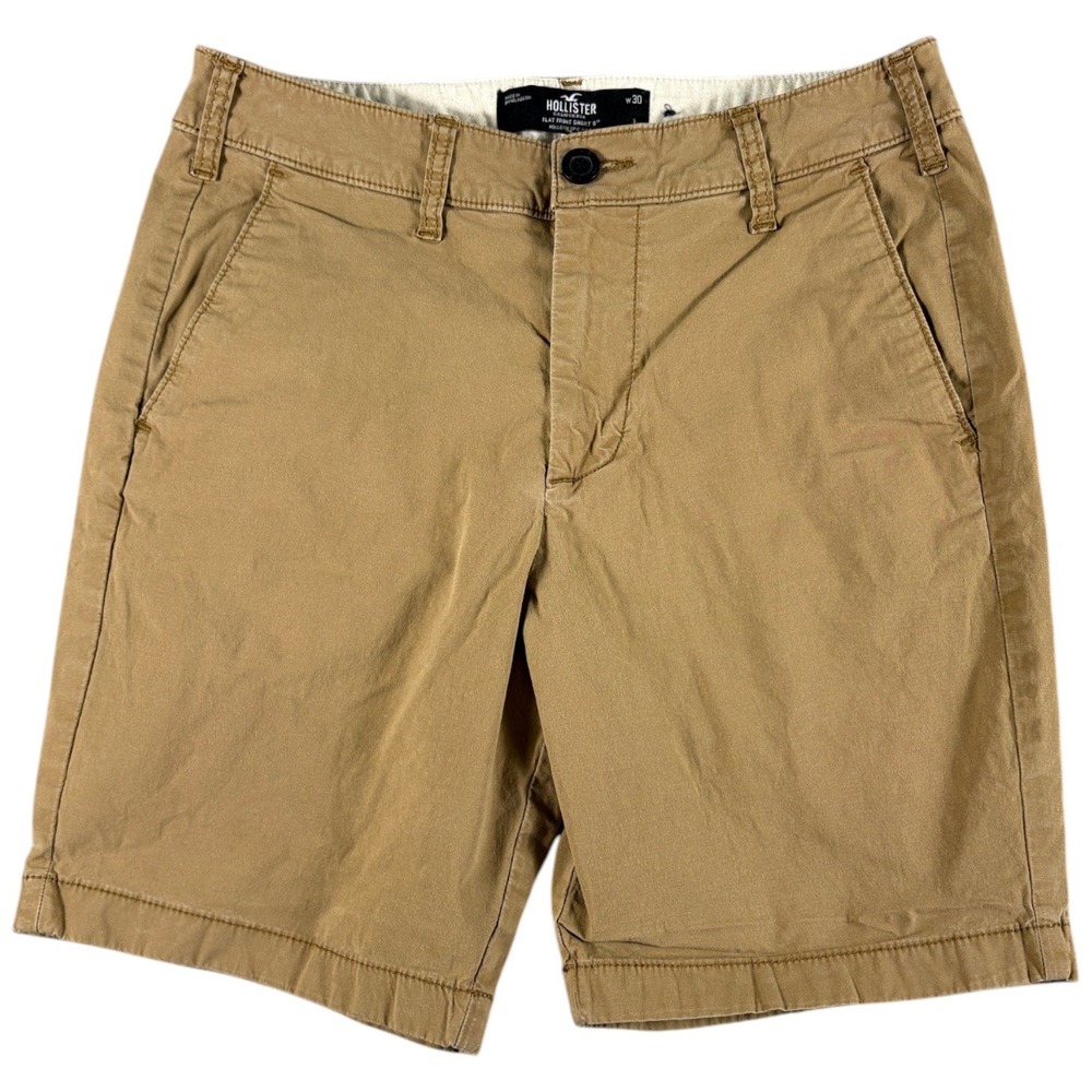 Hollister Chino Shorts Mens 30 Tan Khaki Straight Stretch Workwear Heritage